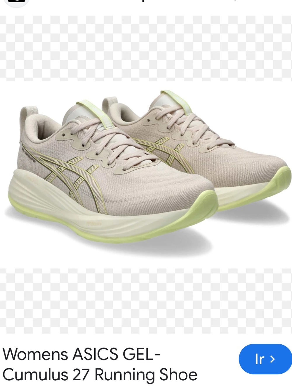 Asics Women’s Sneakers in Light Beige with Lime Accents